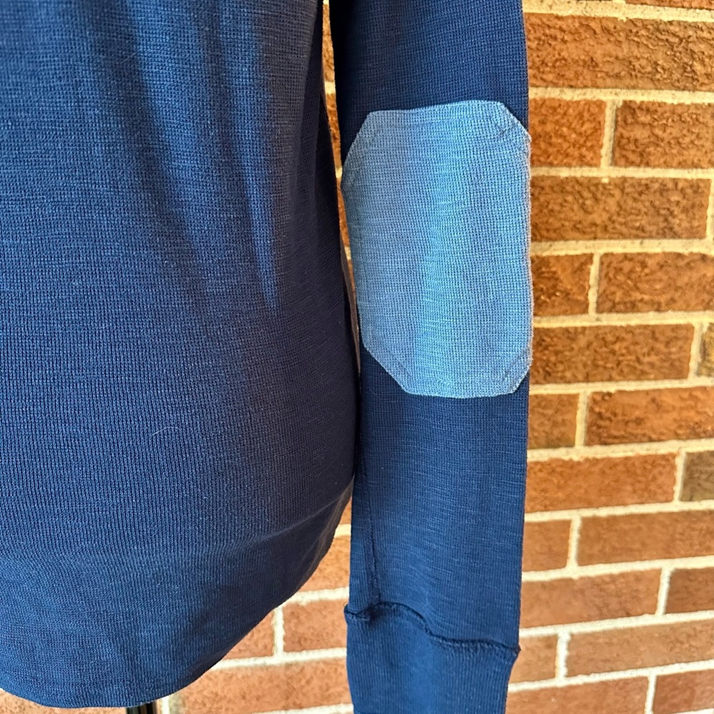 Dovetail Workwear Henley Long Sleeve Button Elbow Patch Navy Blue Women's, XS - Picture 6 of 8